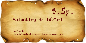 Valentiny Szilárd névjegykártya